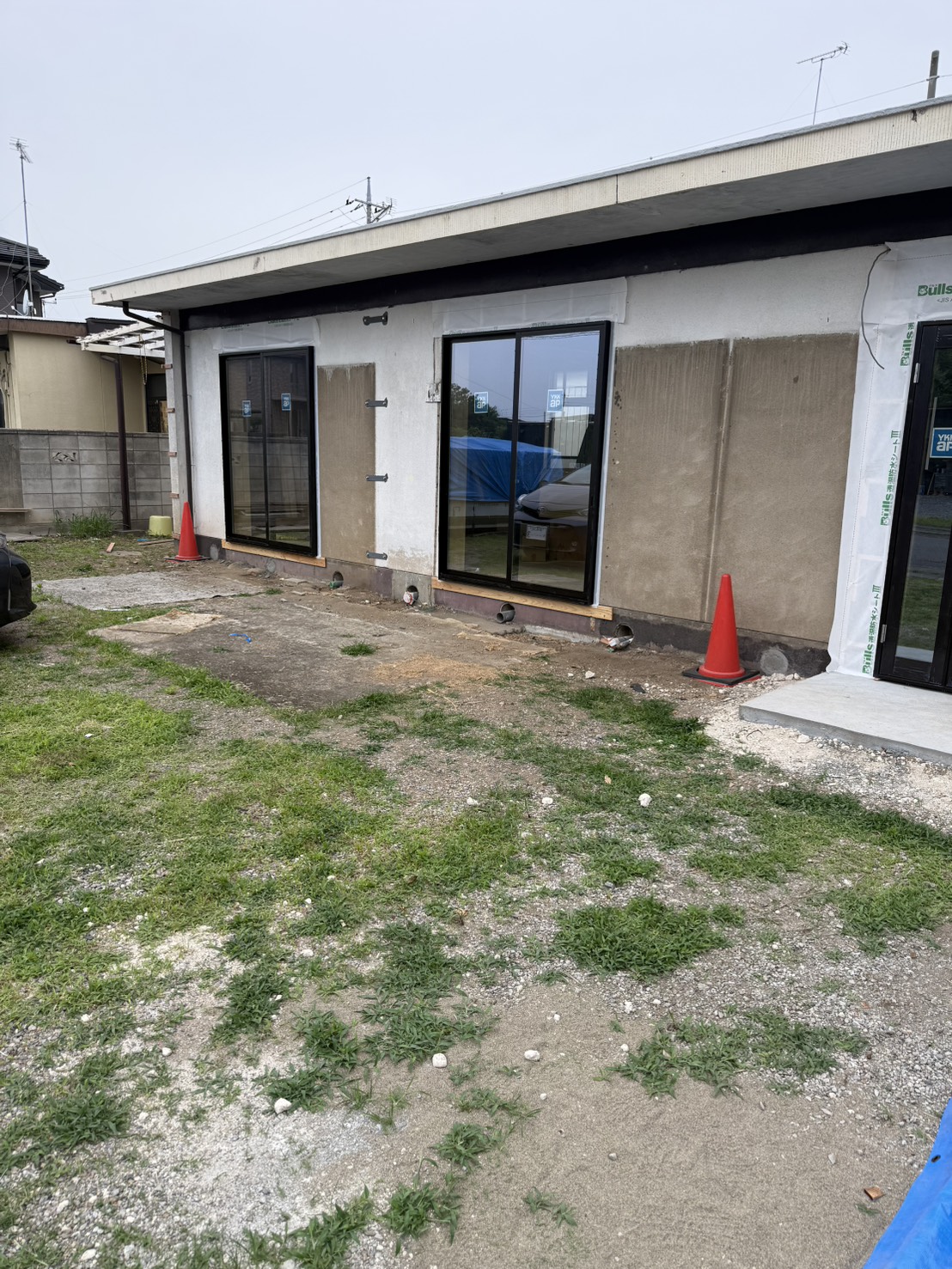 太田市高林で新社屋の外壁サイディング工事がスタートしました
